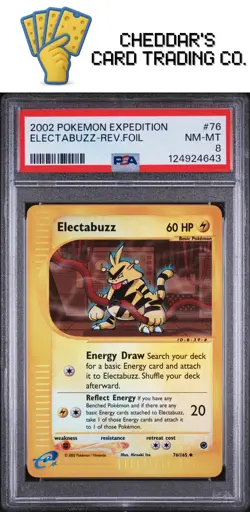 2002 Pokemon Expedition Electabuzz-Rev.Foil #76 PSA 8 (New Cert!) - Image 1
