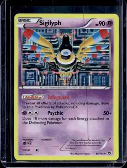 2013 Pokemon Black & White Legendary Treasures Sigilyph Holo #66/113 - Image 1