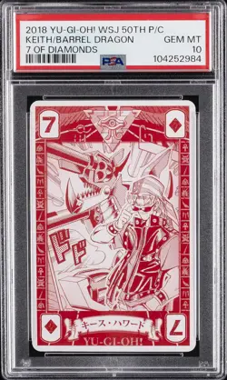 2018 YU-GI-OH! 7 OF DIAMONDS BANDIT KEITH/BARREL DRAGON PSA 10 - Image 1