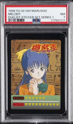 1998 YU-GI-OH! MARUSHO DUELIST STICKER SET SERIES 1 MELODY PSA 7 - Image 1