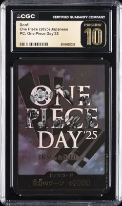 2025 ONE PIECE JPN PC ONE PIECE DAY 25 DON!! CGC 10 PRISTINE - Image 1