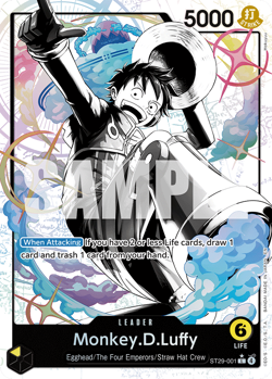 Monkey.D.Luffy ST29-001 Alternate Art Leader Monochrome Starter Deck 29 Egghead - Image 1