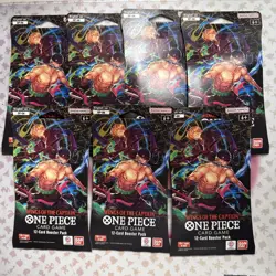 One Piece OP-06 Wings Of The Captain Blister Pack Sleeved Booster Pack Lot Of 7 - Image 1