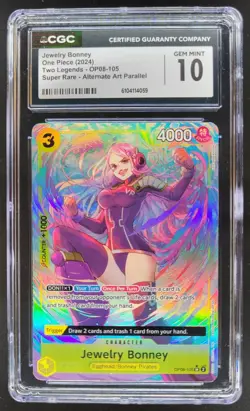 2024 One Piece Two Legends Jewelry Bonney #OP08-105 Alternate Art CGC 10 TL3 - Image 1