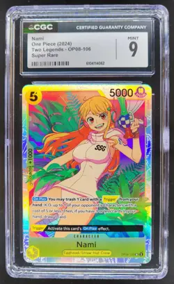 2024 One Piece Two Legends Nami #OP08-106 CGC 9 Super Rare TL3 - Image 1