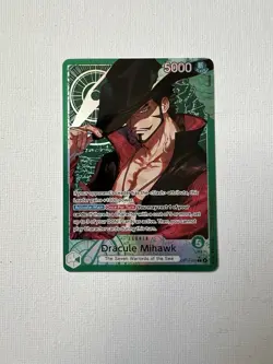One Piece TCG Dracule Mihawk Alternate Art Leader OP14-020 The Azure Sea’s Seven - Image 1