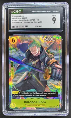2024 One Piece 500 Years in the Future Roronoa Zoro #OP07-113 Uncommon CGC 9 TL3 - Image 1
