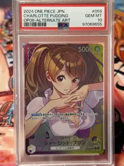 CHARLOTTE PUDDING - One Piece OP08-058 - AAL PSA 10 Alt Art Leader - Japanese - Image 1