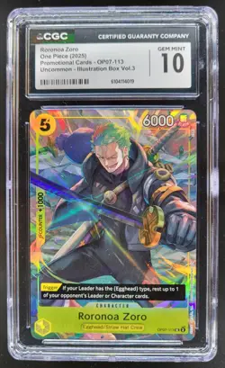 2024 One Piece 500 Years in the Future Roronoa Zoro Uncommon CGC 10 B TL3 - Image 1