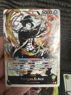 One Piece Card Game Portgas D Ace ST13-002 Alt Art Leader The Three Brothers NM - Image 1