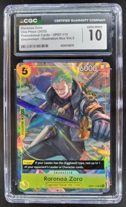 2024 One Piece 500 Years in the Future Roronoa Zoro Uncommon CGC 10 A TL3 - Image 1