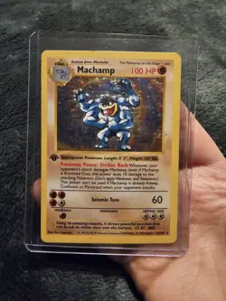 Pokemon Card - Machamp 8/102 Base Set Shadowless 1st Edition - Holo - Image 1