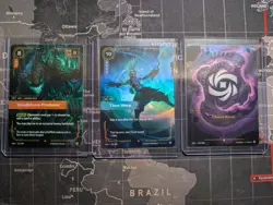 Riftbound TCG - Time Warp Spell, Deadbloom Predator, Chaos Rune - Foil Card Set - Image 1