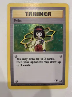 Pokemon TCG Erika Gym Heroes Trainer Unlimited Holo Rare Card 16/132 - Ungraded - Image 1