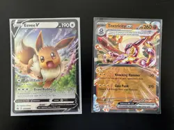 Pokemon TCG Eevee V SWSH065 Sword & Shield Promo Cards Black Star + Toxtricity - Image 1