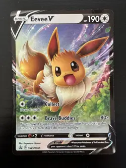 Pokemon TCG Eevee V SWSH065 Sword & Shield Promo Cards Black Star + Toxtricity - Image 2