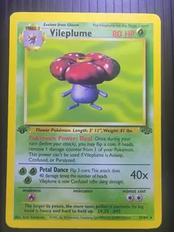 Pokemon TCG Vileplume Jungle 31/64, Regular 1st Edition Rare Card - Image 1