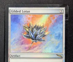 MTG FOIL Gilded Lotus- DAMAGED -Mirrodin Magic the Gathering Card # 175 - Image 3