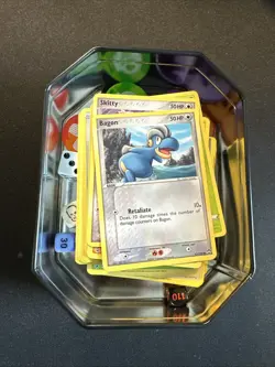 100+ Pokemon Card Lot W/ Darkrai Tin, Coins, Dice - Image 2