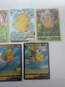 2021 Pokemon Celebrations Pikachu Full Art #05/025 -5 Card Lot - Flying, Surfing - Image 3