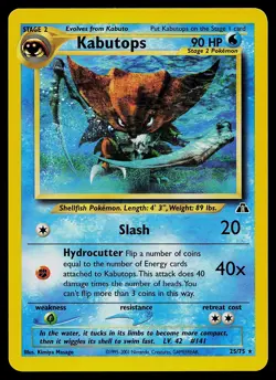 Pokemon Card - Kabutops Neo Discovery 25/75 Rare - Image 1