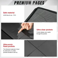 16-Pocket Binder for 1280 Trading Cards, Ringless Album with 40 Double Sided ... - Image 3