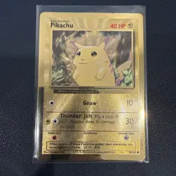 Gold Metal Pikachu Card 58/102 Pokemon Celebrations 25th Anniversary Pokemon TCG - Image 1