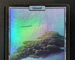 MTG FOIL Island- DAMAGED -Unhinged Magic the Gathering Card # 137 - Image 3