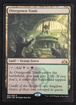 MTG Overgrown Tomb- DAMAGED -Guilds of Ravnica Magic the Gathering Card # 253 - Image 1