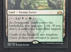 MTG Overgrown Tomb- DAMAGED -Guilds of Ravnica Magic the Gathering Card # 253 - Image 4