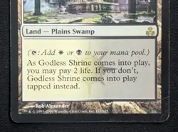 MTG Godless Shrine- DAMAGED -Guildpact Magic the Gathering Card # 157 - Image 4
