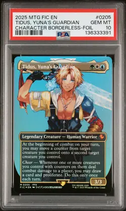 2025 MTG FINAL FANTASY COMMANDER #0205 TIDUS, YUNA'S GUARDIAN PSA 10 - Image 1
