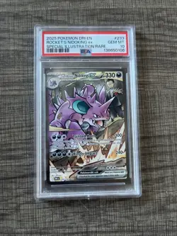 2025 Pokemon Team Rockets Nidoking EX 233/182 Destined Rivals SIR PSA 10 GM - Image 1