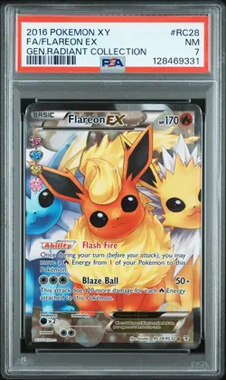 2016 POKEMON XY GENERATIONS RADIANT COLL #RC28 FULL ART/FLAREON EX PSA 7 - Image 1