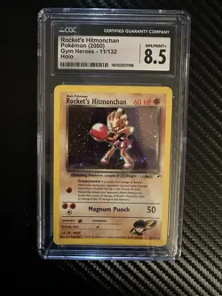 CGC 8.5 Rocket's Hitmonchan 2000 Gym Heroes 11/132 Holo Pokemon Card - Image 1