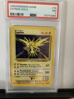 Pokemon TCG Zapdos Holo Rare Card 16/102 PSA 7 NM 1999 Base Set - Image 1