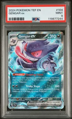 2024 POKEMON TEF EN-TEMPORAL FORCES #104 GENGAR EX PSA 9 - Image 1