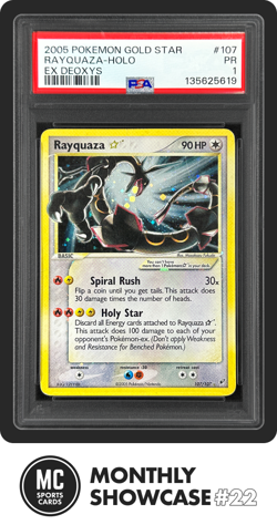 RAYQUAZA HOLO PSA 1 2005 POKEMON GOLD STAR EX DEOXYS #107/107 HOLO RARE - Image 1
