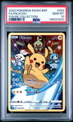 2020 POKEMON SWSH BLACK STAR PROMO FIGURE COLLECTION FULL ART/PIKACHU PSA 10 - Image 1