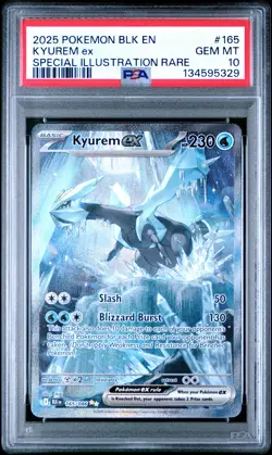 2025 POKEMON BLK EN-BLACK BOLT SPECIAL ILLUSTRATION RARE #165 KYUREM EX PSA 10 - Image 1