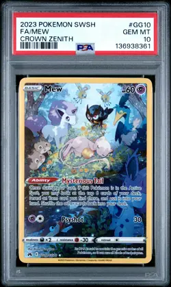 2023 POKEMON SWORD & SHIELD CROWN ZENITH #GG10 FULL ART/MEW PSA 10 - Image 1