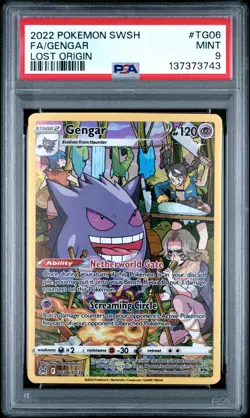 2022 POKEMON SWORD & SHIELD LOST ORIGIN #TG06 FULL ART/GENGAR PSA 9 - Image 1