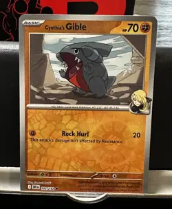 Pokemon TCG Cynthia's Gible 102/182 SV10 Destined Rivals Reverse Holo - Image 2