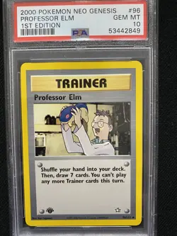 2000 Pokemon Neo Genesis 1st Edition Professor Elm 96/111 PSA 10 Gem Mint - Image 1