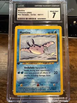 2000 Pokemon Neo Genesis 1st Edition #64 Mantine - Vintage CGC 7 Near Mint - Image 1