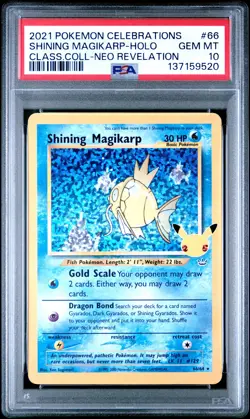 2021 POKEMON CELEBRATIONS CLASSIC COLL #66 SHINING MAGIKARP-HOLO PSA 10 - Image 1