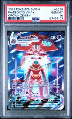 2023 POKEMON SWORD & SHIELD CROWN ZENITH #GG45 FULL ART/DEOXYS VMAX PSA 10 - Image 1