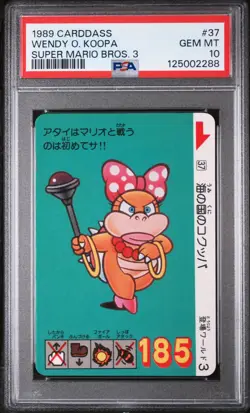 1989 CARDDASS SUPER MARIO BROS. 3 #37 WENDY O. KOOPA PSA 10 - Image 1