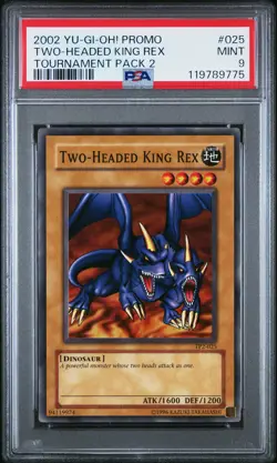 2002 YU-GI-OH! PROMO TP2-TOURNAMENT PACK 2 #025 TWO-HEADED KING REX PSA 9 - Image 1
