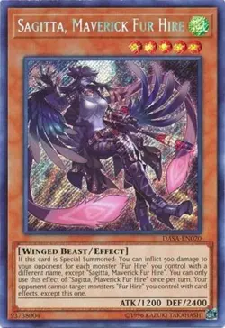 Yugioh! LP Sagitta, Maverick Fur Hire - DASA-EN020 - Secret Rare - Unlimited Lig - Image 1